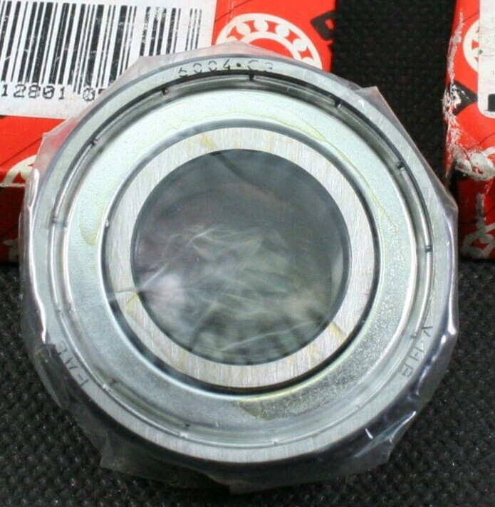 Three (3) FAG 6004 ZR C3 Deep Groove Bearings 20MM ID ONE SHIELD NEW