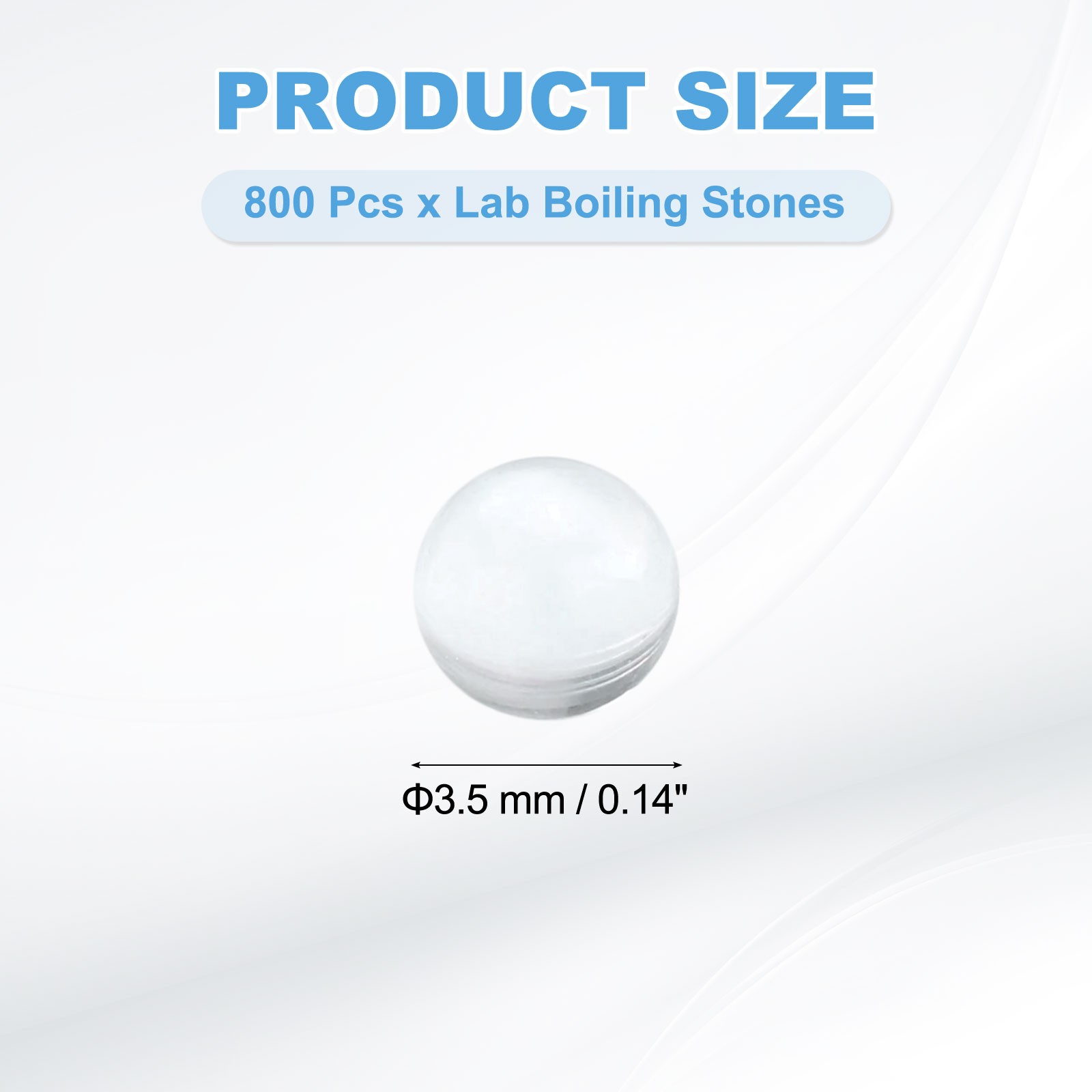 800Pcs, 3.5mm Lab Boiling Stones Solid Round Clear Glass Boiling Beads