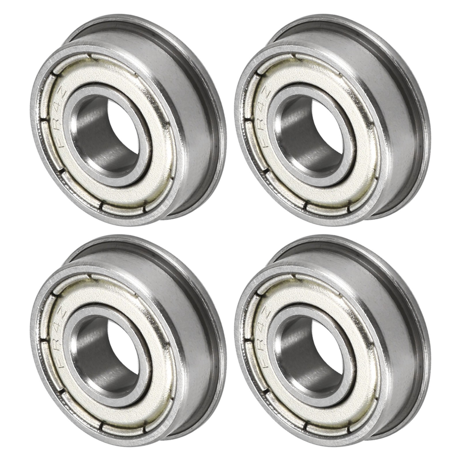 4-Pack FR4ZZ Flanged Ball Bearing, 1/4″ x 5/8″ x 13/64 Metal Sealed