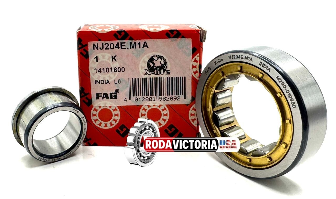 NJ204 -E-M1A C3 20x47x14mm BRASS CAGE, FAG Cylindrical Roller Bearing