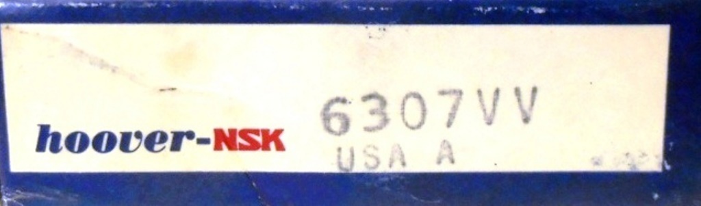 HOOVER NSK BEARING 6307VV, 6307V, USA, APPROX 3 1/8″ OD, 1 3/8″ ID, 7/8″ THICK