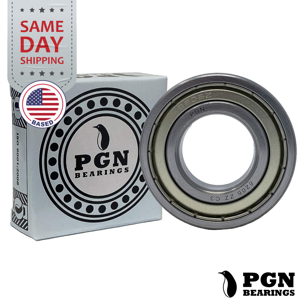 (50) 6206-ZZ Premium Metal Shield Ball Bearing C3 EMQ, 30x62x16, 6206 ZZ 6206z