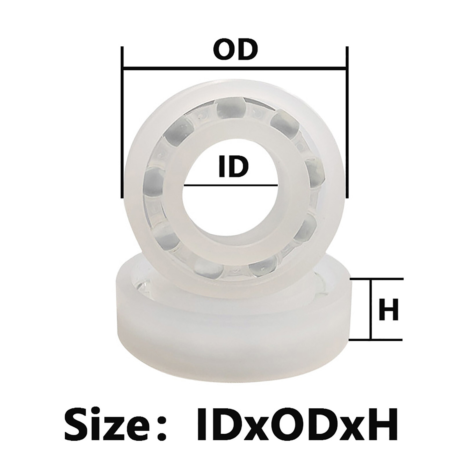 PP Plastic Ball Bearing Corrosion Resistance Waterproof Ball Bearing ID 6mm-30mm