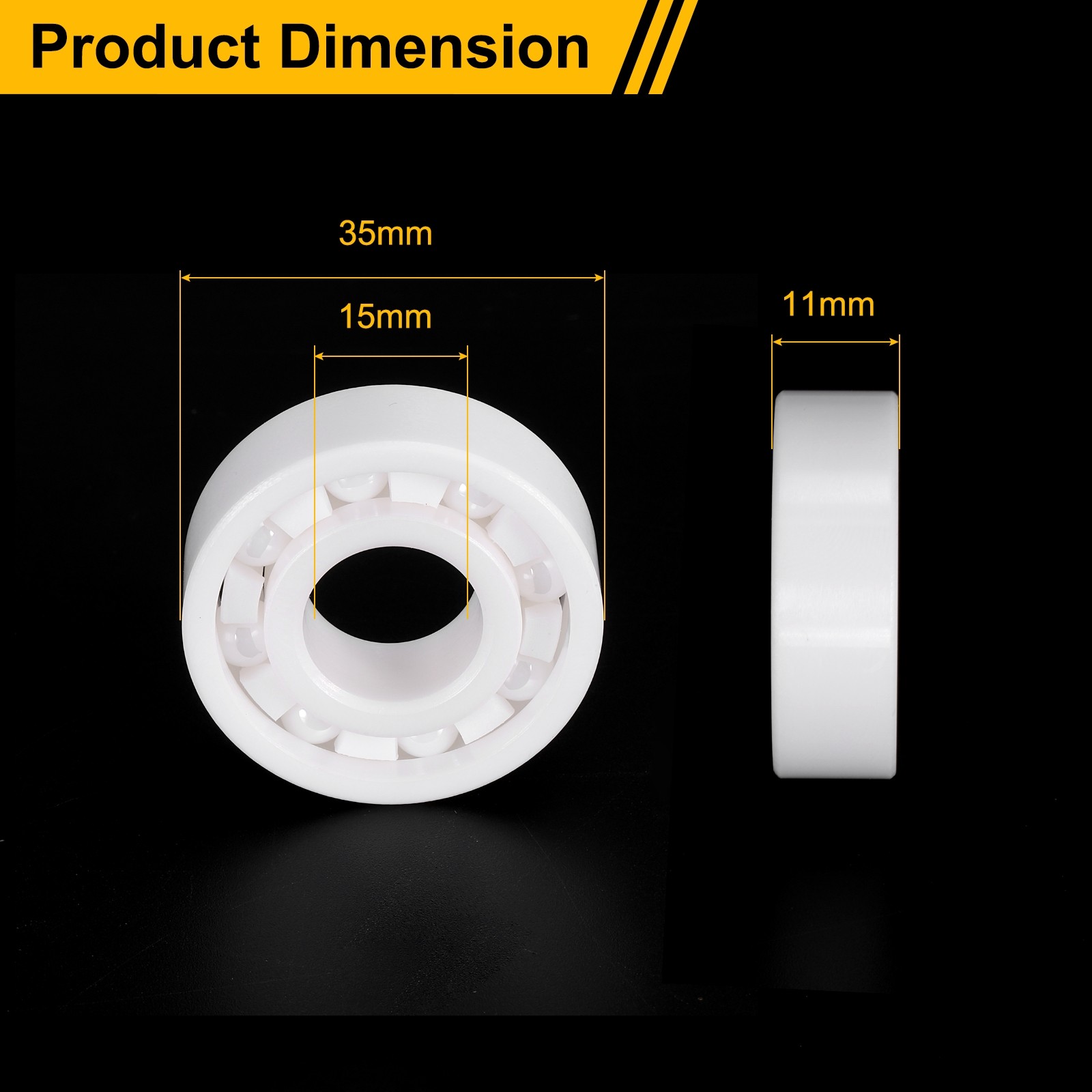 6202 Full Ceramic Bearing 15 x 35 x 11mm Deep Groove Miniature Bearing Zirconia