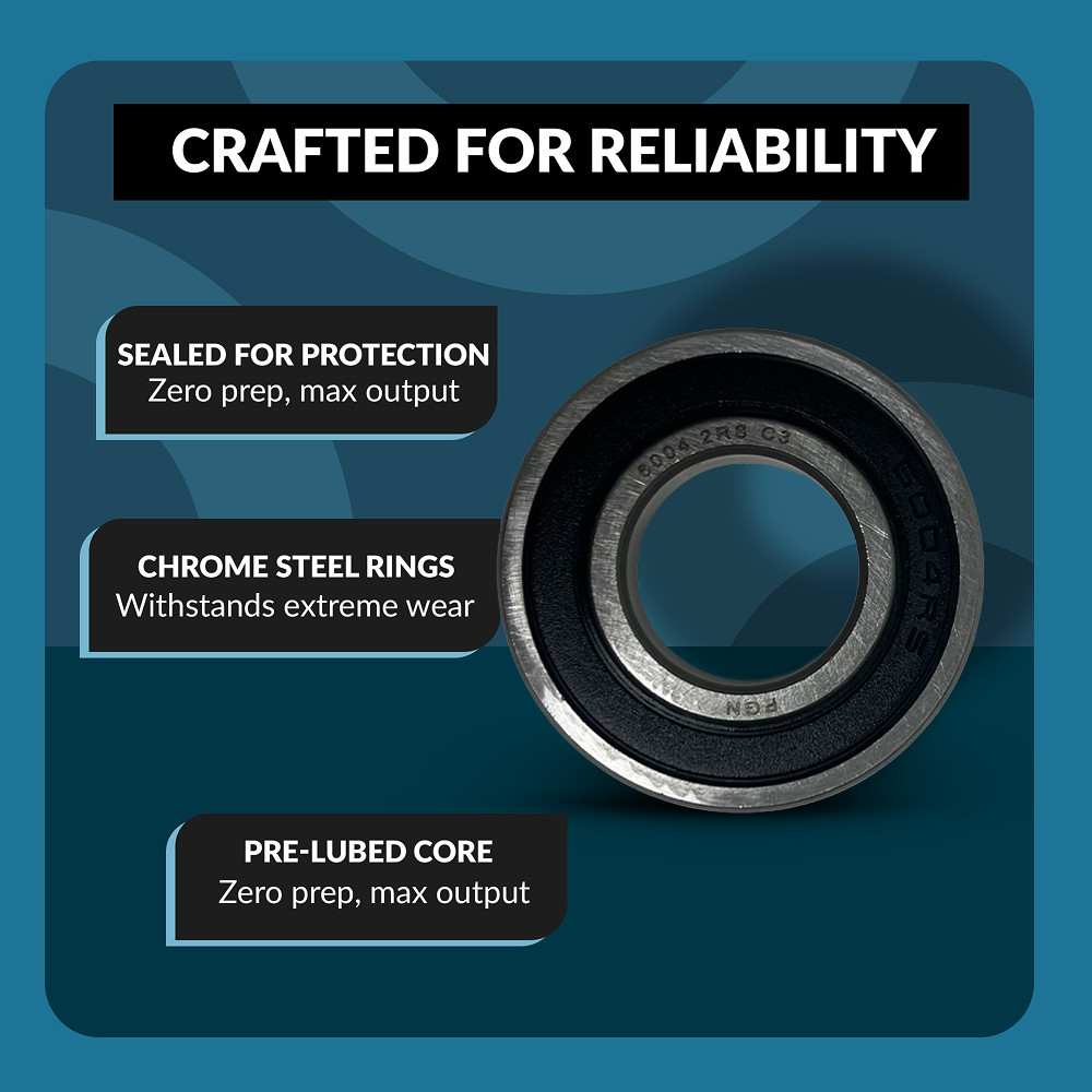 (10) 6004-2RS Premium Rubber Seal Ball Bearing C3 EMQ, 20x42x12, 6004 2RS 6004rs