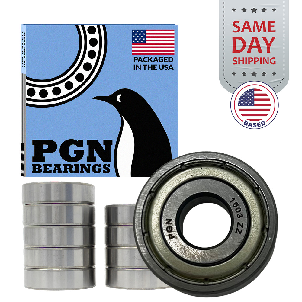 PGN (10 Pack) 1602-2RS Bearing – Lubricated Chrome Steel Sealed Ball Bearing