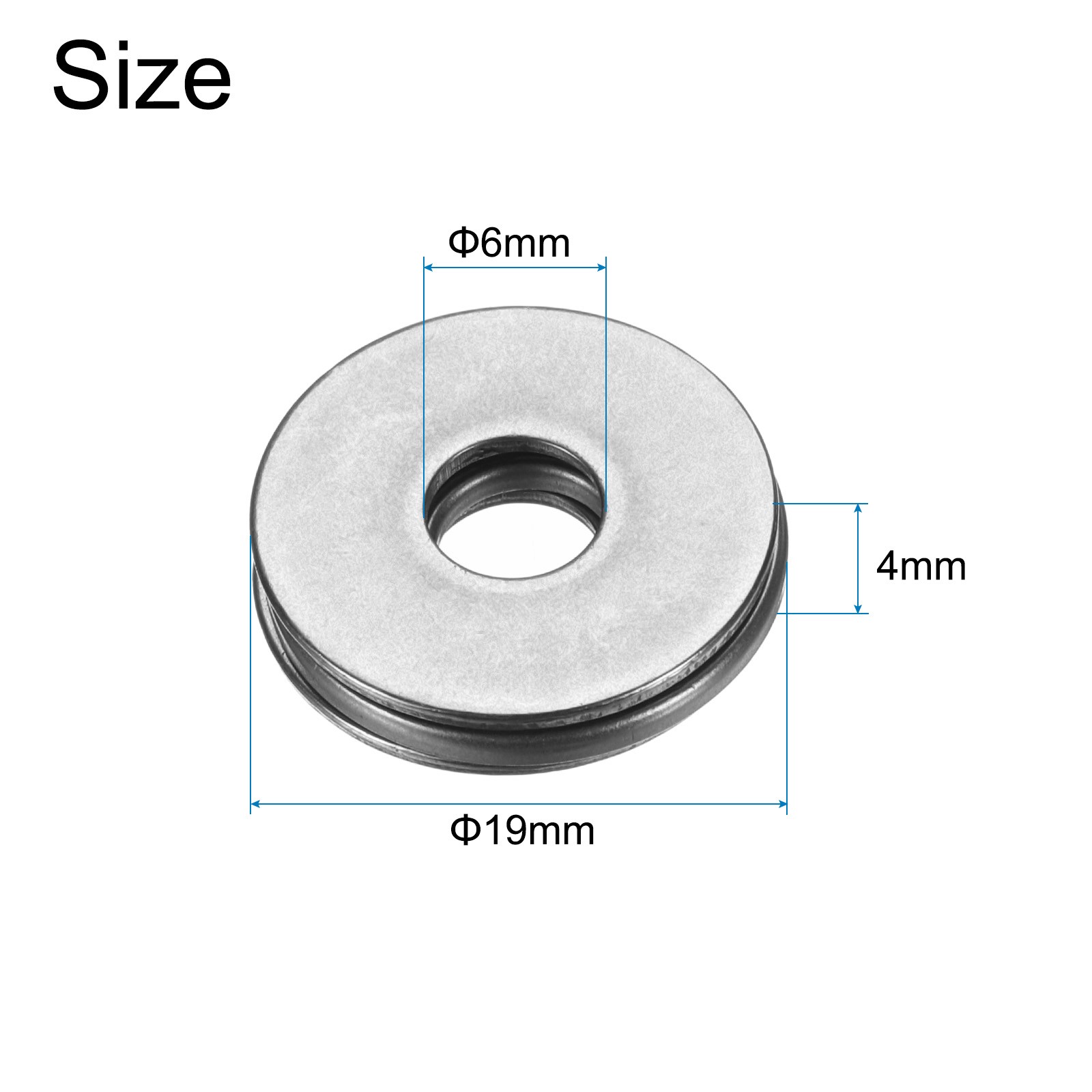 4 Sets AXK0619+2AS Thrust Needle Roller Bearings 6x19x4mm, P5 (ABEC 5)