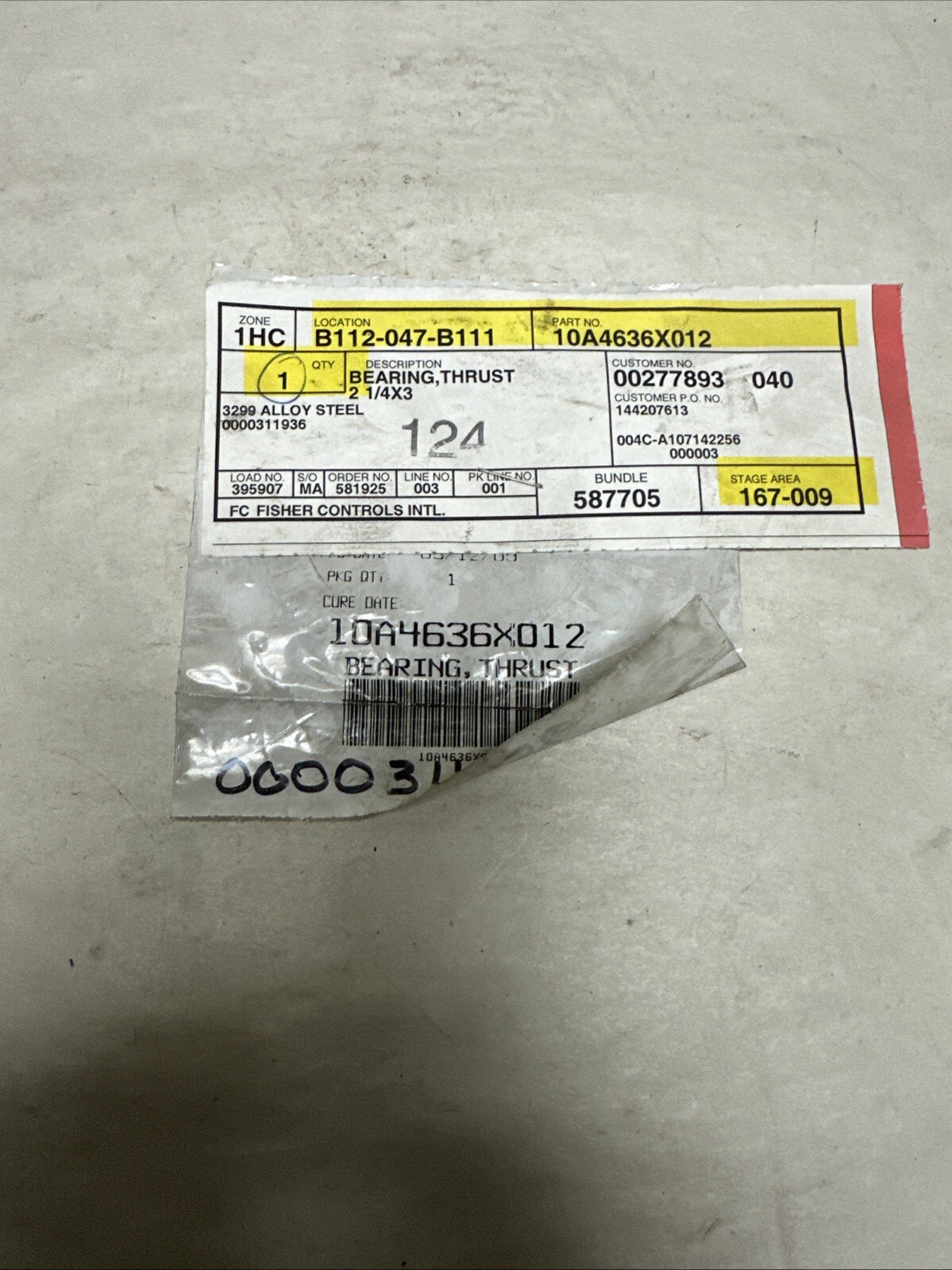 Fisher,10A4636X012,Thrust Bearing 2-1/4×3