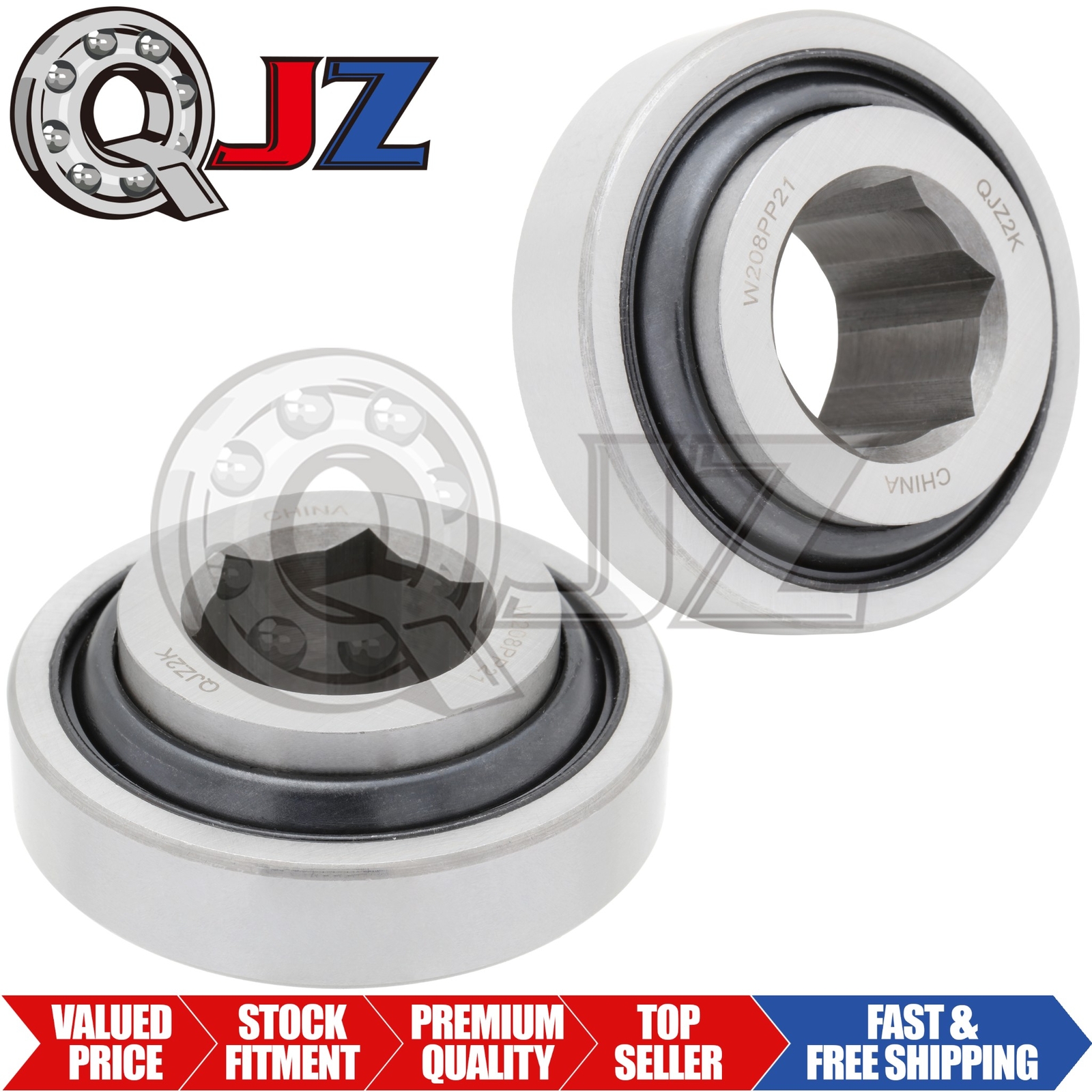 [Qty.2] W208PP2 Agricultural Disc Bearing Hex Bore 1.25″ x 80 mm x 36.52 mm