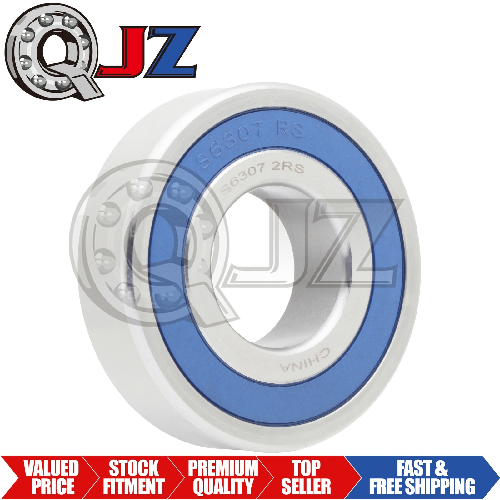[1-Pack] S6307-2RS Ball Bearing 35mm x 80mm x 21mm Rubber Seal Stainless Steel