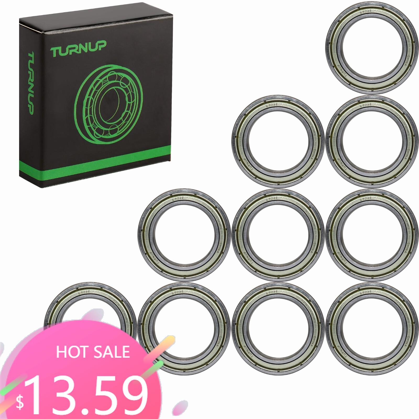 (Qty.10) 6803-ZZ Premium 6803 2Z shield bearing 6803 ball bearings 6803 ZZ ABEC3