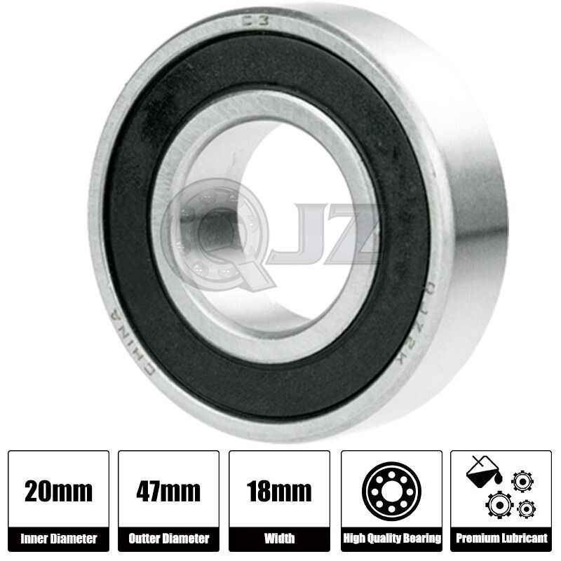 [Qty.1] 2204-2RS New Self-Aligning Ball Bearing [20mm Bore x 47mm OD x 18mm W]