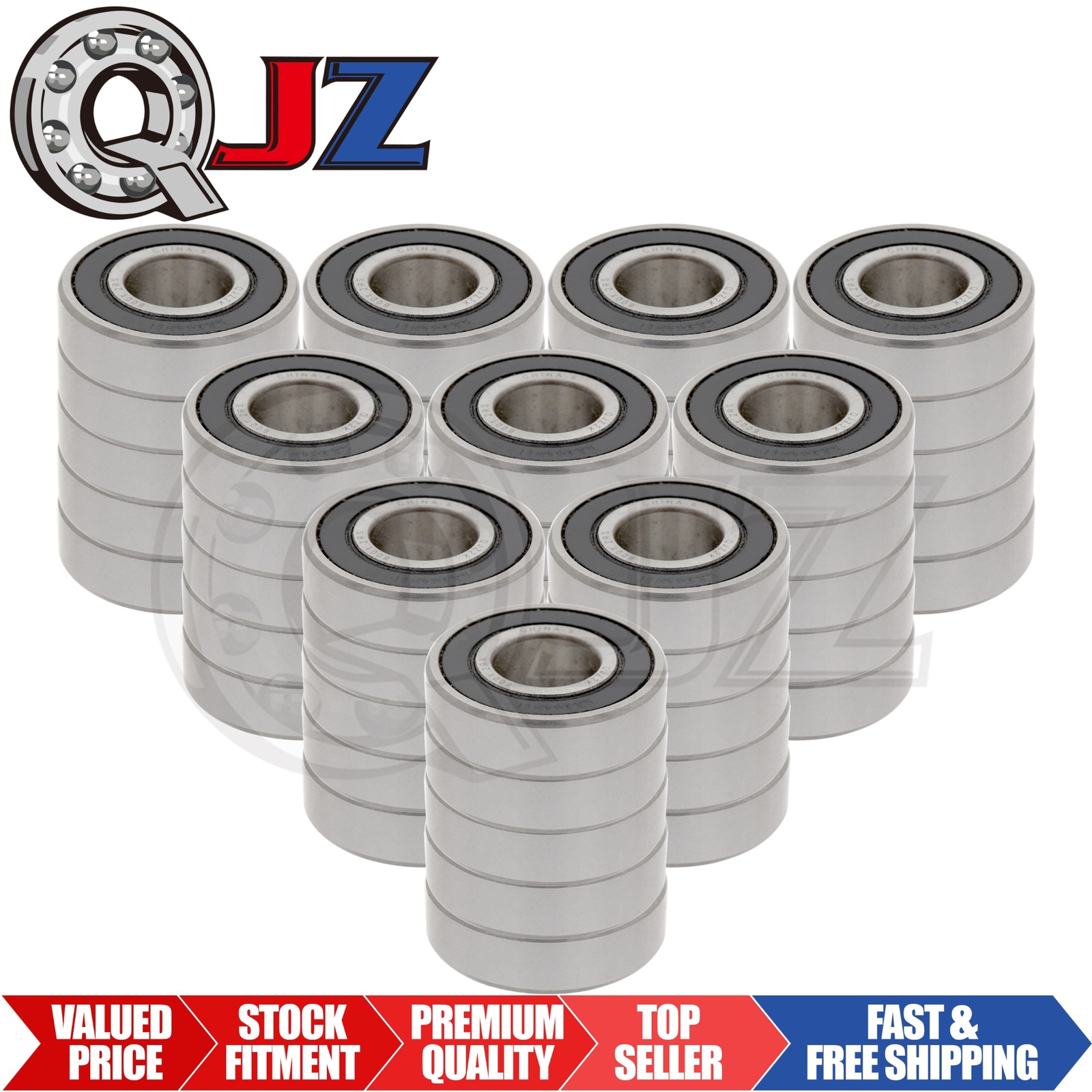 [Qty.50] 6001-2RS Radial/Deep Groove Ball Bearing [12mm ID x 28mm OD x 8mm W]
