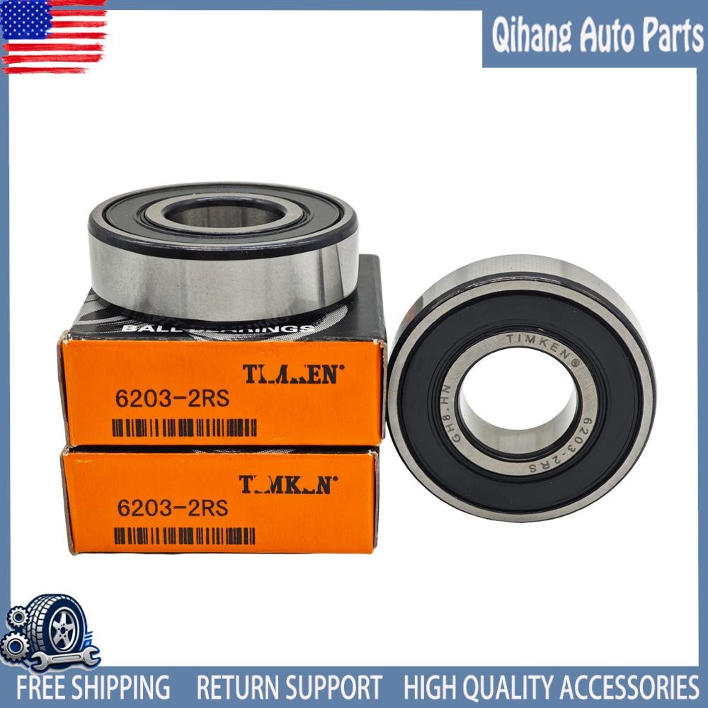 2 PACK Double Rubber Sealed Bearings For TIMKEN 6203-2RS 6203RS 17X40X12MM