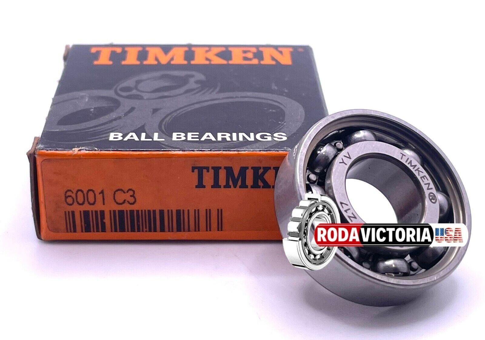 TIMKEN 6001 C3 DEEP GROOVE BALL BEARING, OPEN NO SEALS 12x28x8mm