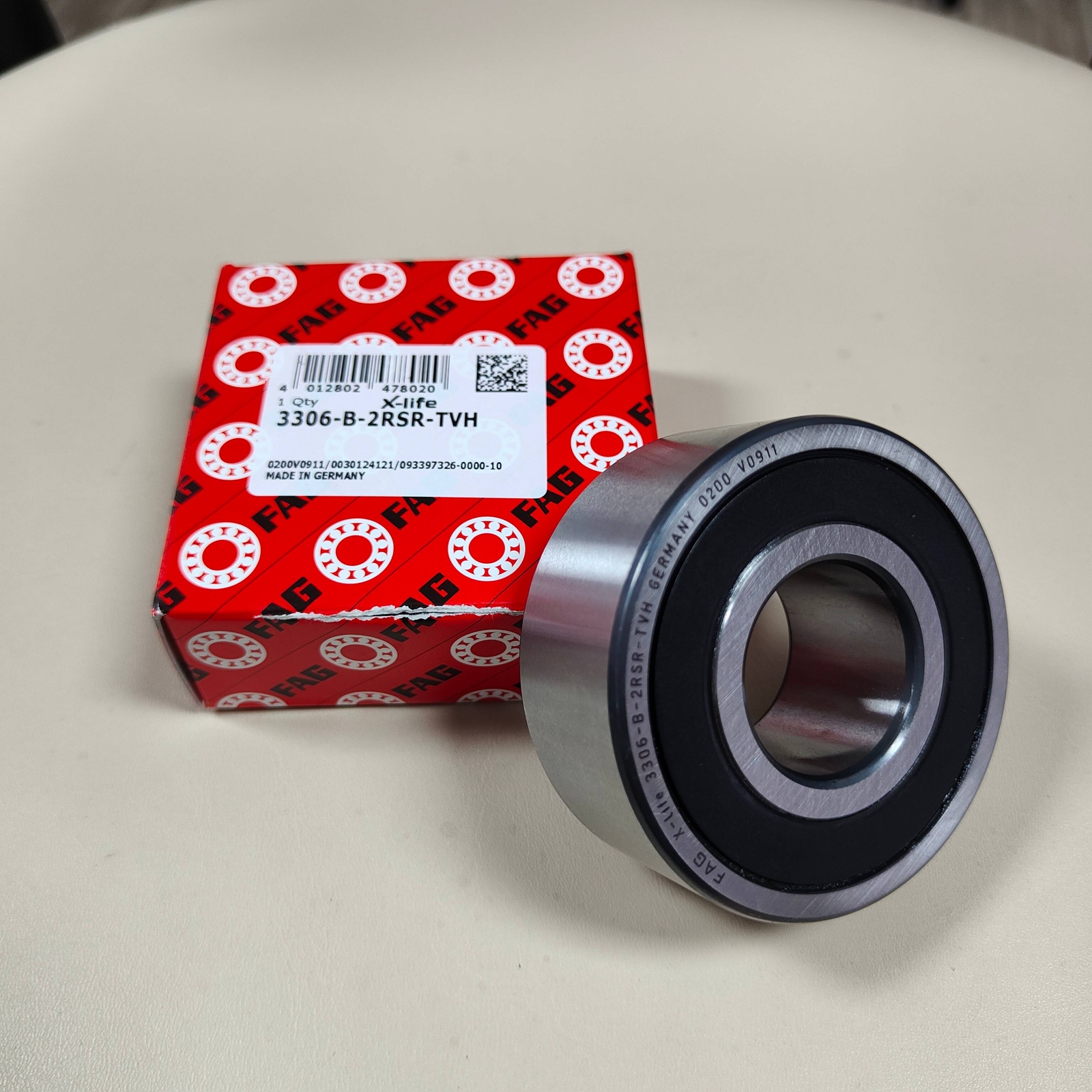 NEW FAG 3306-B-2RSR-TVH DOUBLE ROW ANGULAR CONTACT BALL BEARING USA
