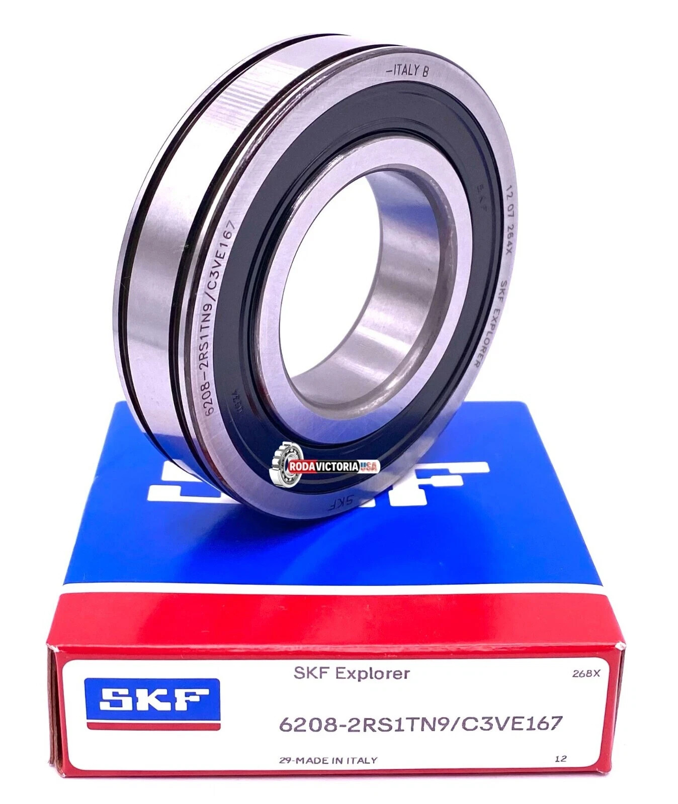 SKF 6208 2RS1 TN9 VE167 Deep Groove Ball Bearing, Rubber Sealed 40x80x18 mm