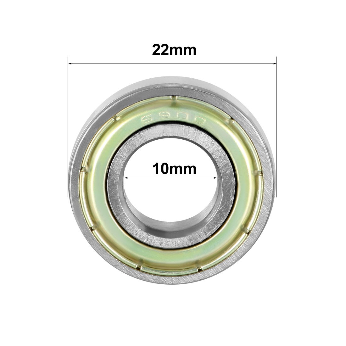 2pcs Deep Groove Ball Bearing 6900ZZ Double Shield 10x22x6mm High Carbon Steel