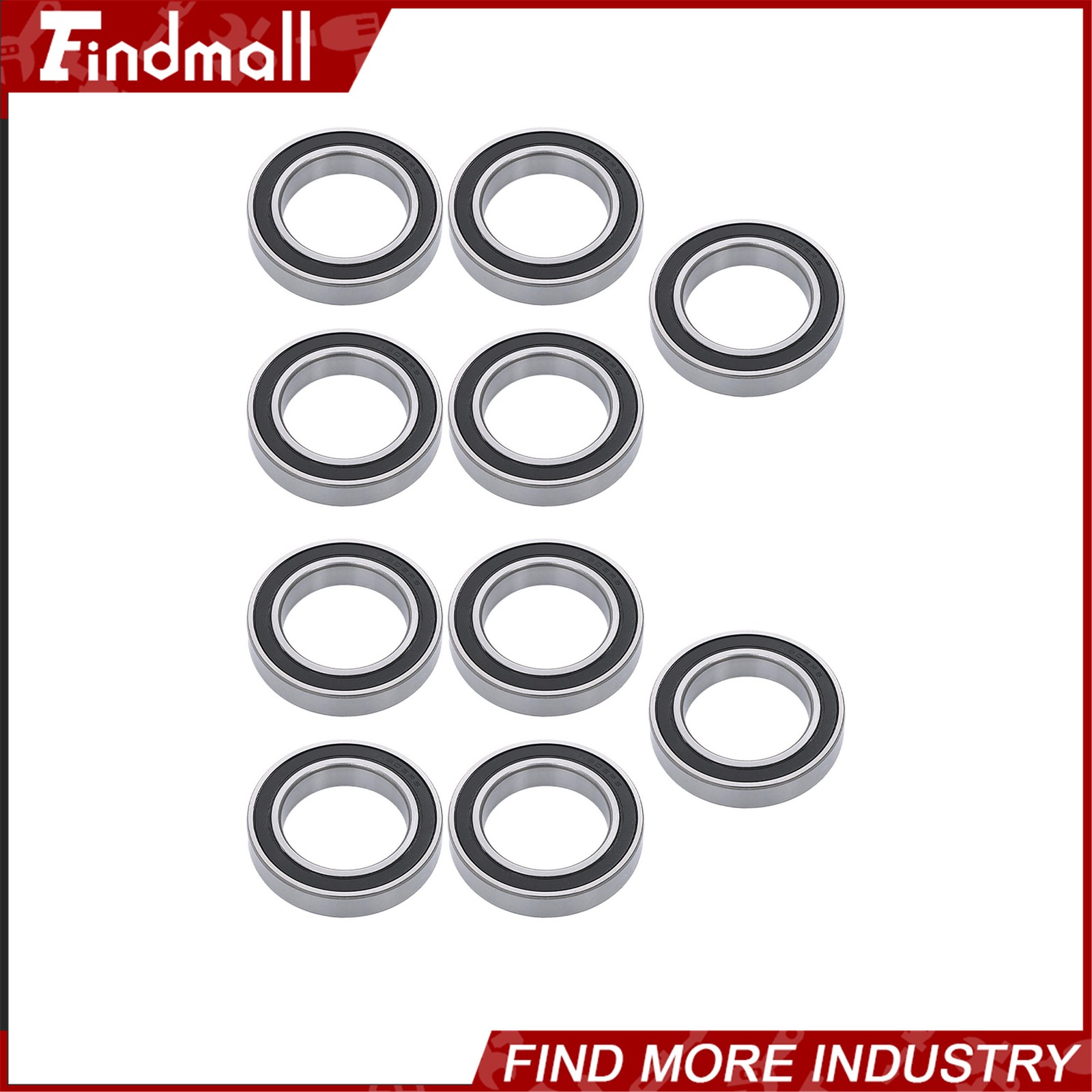 Findmall 6908-2RS Deep Groove Bearings 10pcs 40x62x12mm Rubber Sealed Set