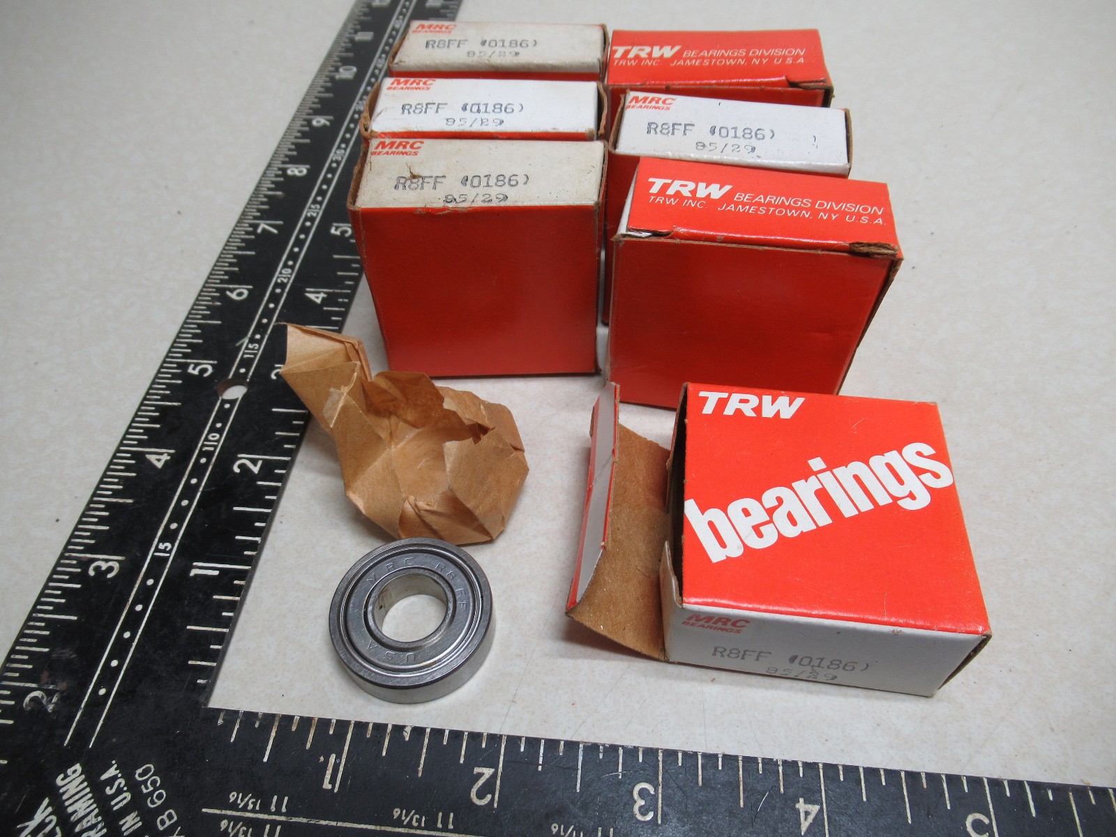 (7) TRW MRC R8FF 1/2″ X 1-1/8″ X 5/16″ Metal Shielded Bearing – Made in USA NOS