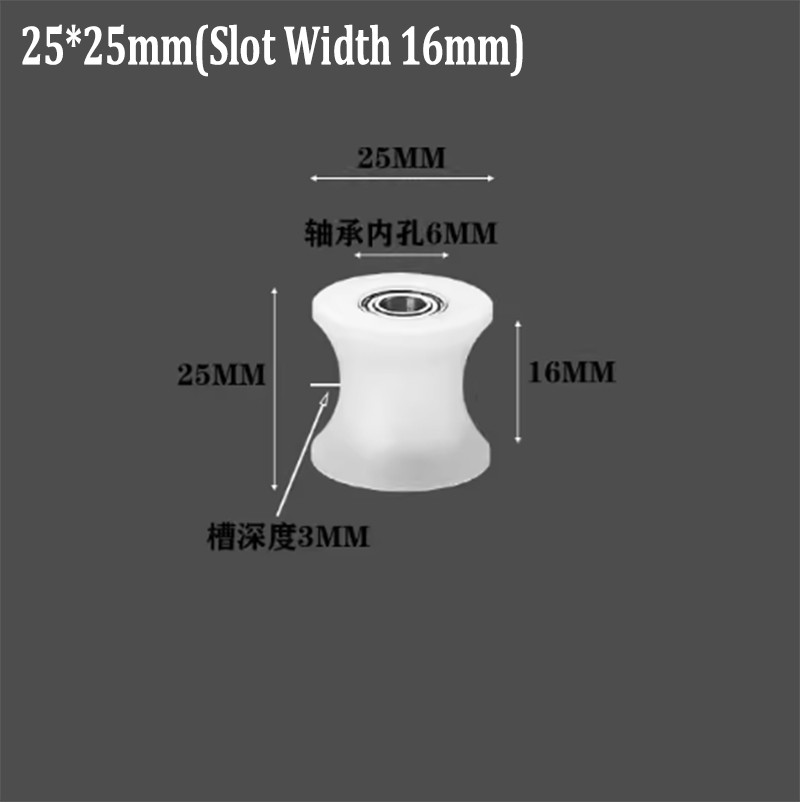 U-shaped Groove 16/20/22-100mm Nylon Bearing Pulley For Sliding Doors/Windows