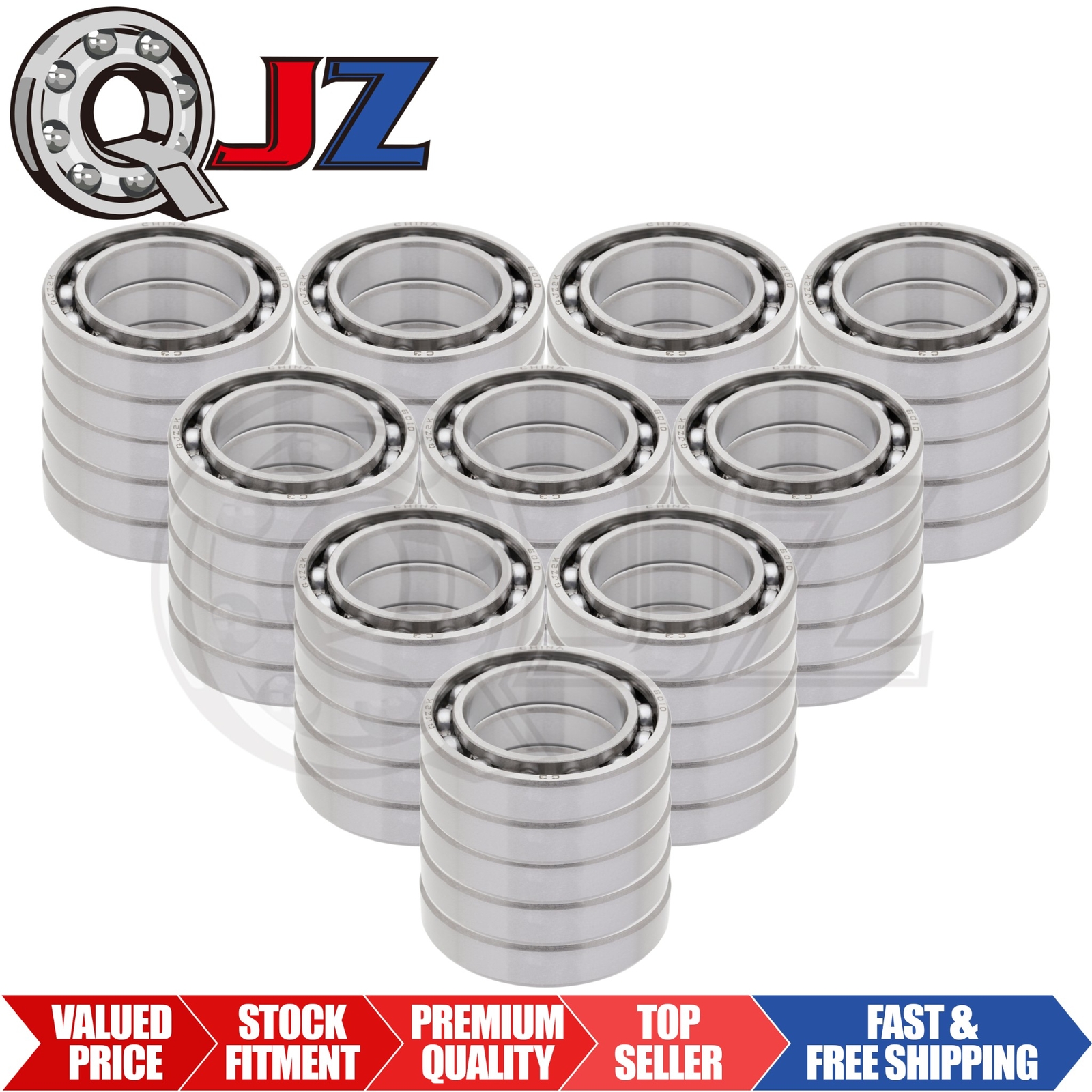 [Qty.50] 6010-OPEN Radial/Deep Groove Ball Bearing [50mm ID x 80mm OD x 16mm W]