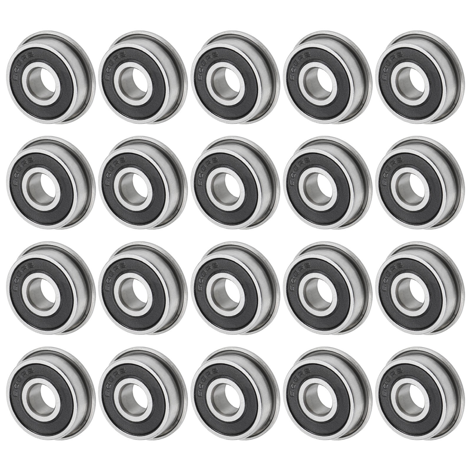 20-Pack Ball Bearings F608-2RS, 8x22x7mm with Rubber Gasket for