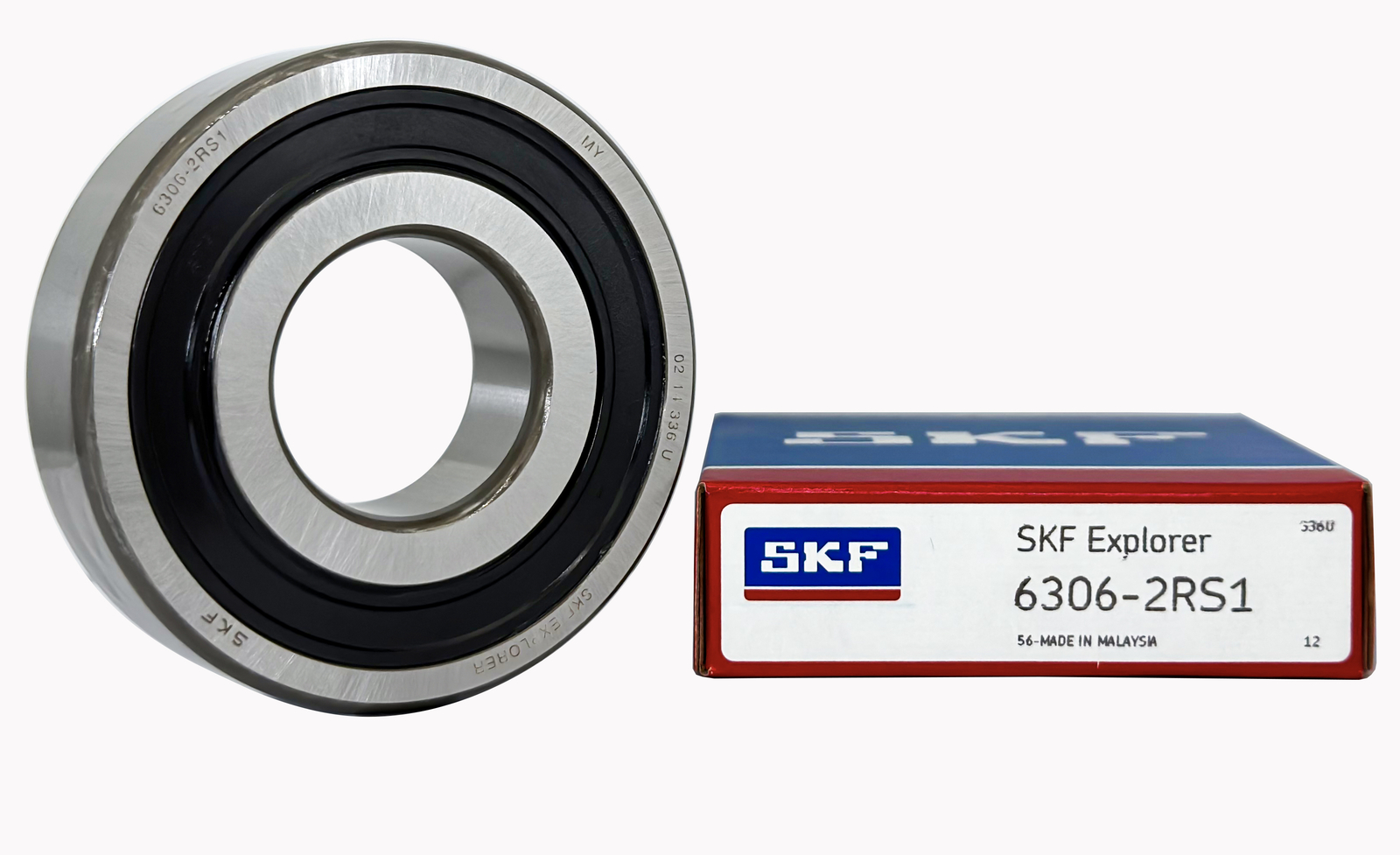 SKF 6306 2RS DEEP GROOVE BALL BEARING, RUBBER SEALED 30x72x19mm