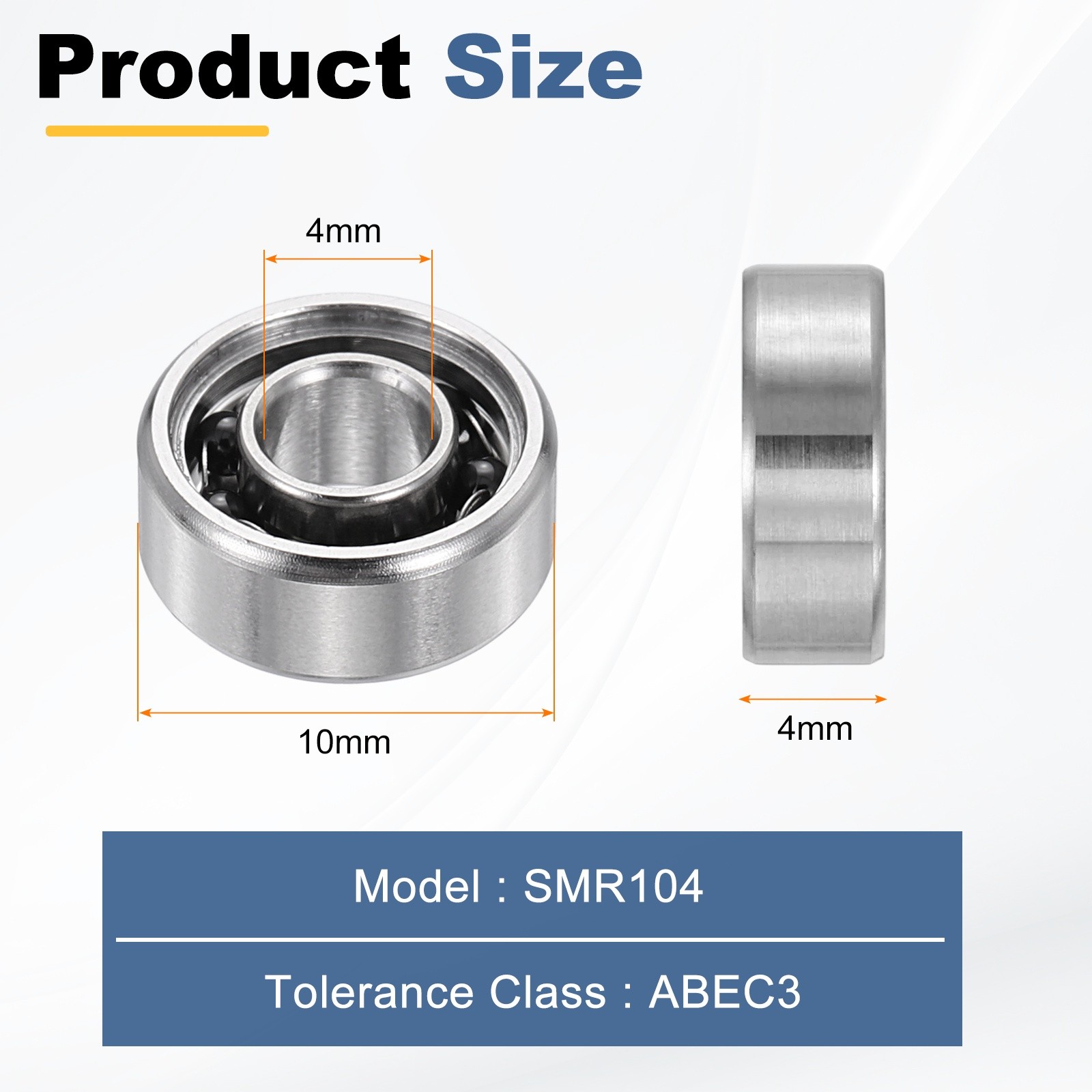 SMR104 Hybrid Ceramic Ball Bearing, ABEC3 4mm Stainless Steel Bearing
