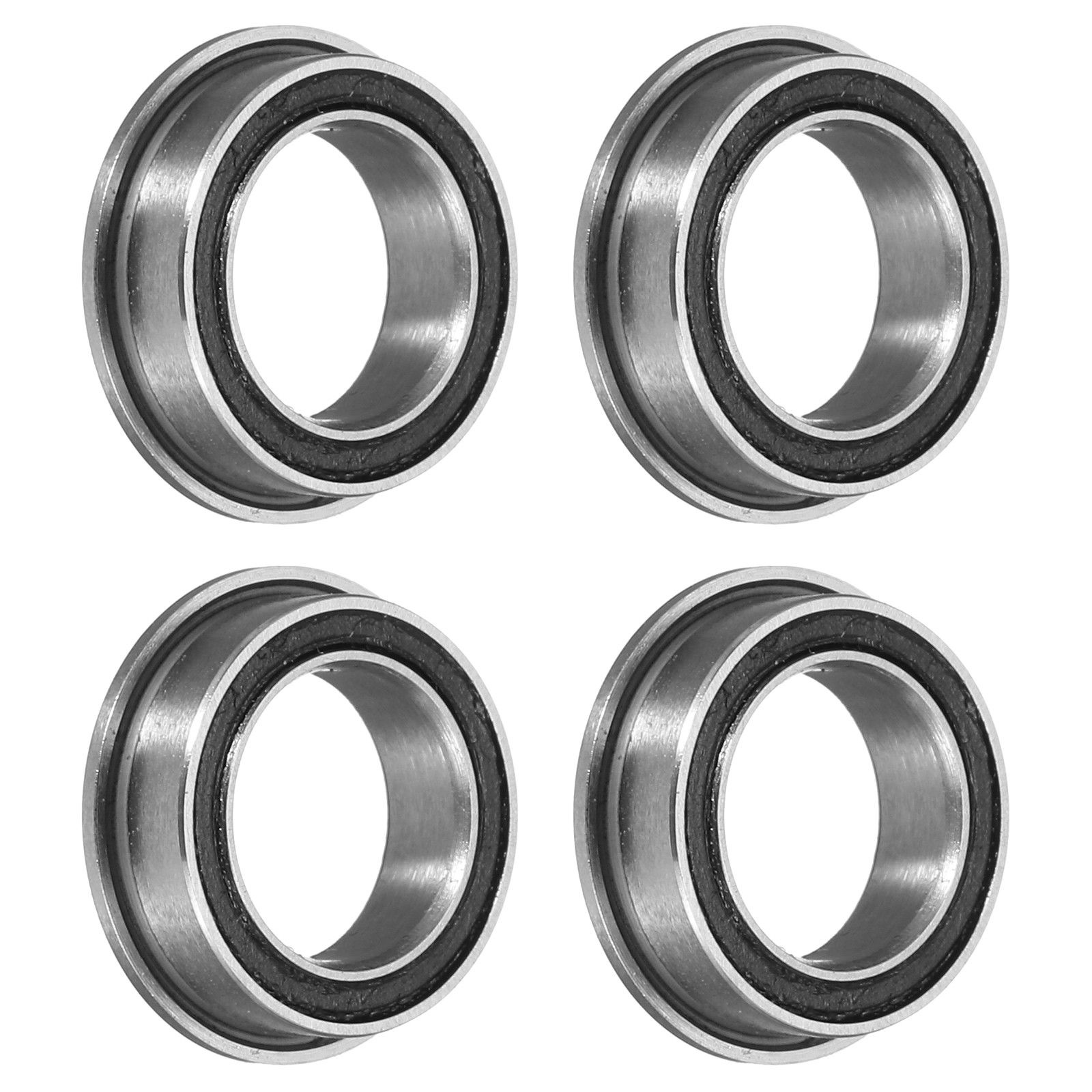 MF128-2RS Flanged Ball Bearing, 4pcs 8 x 12 x 3.5 mm ABEC3 ZV2 Flange Bearings