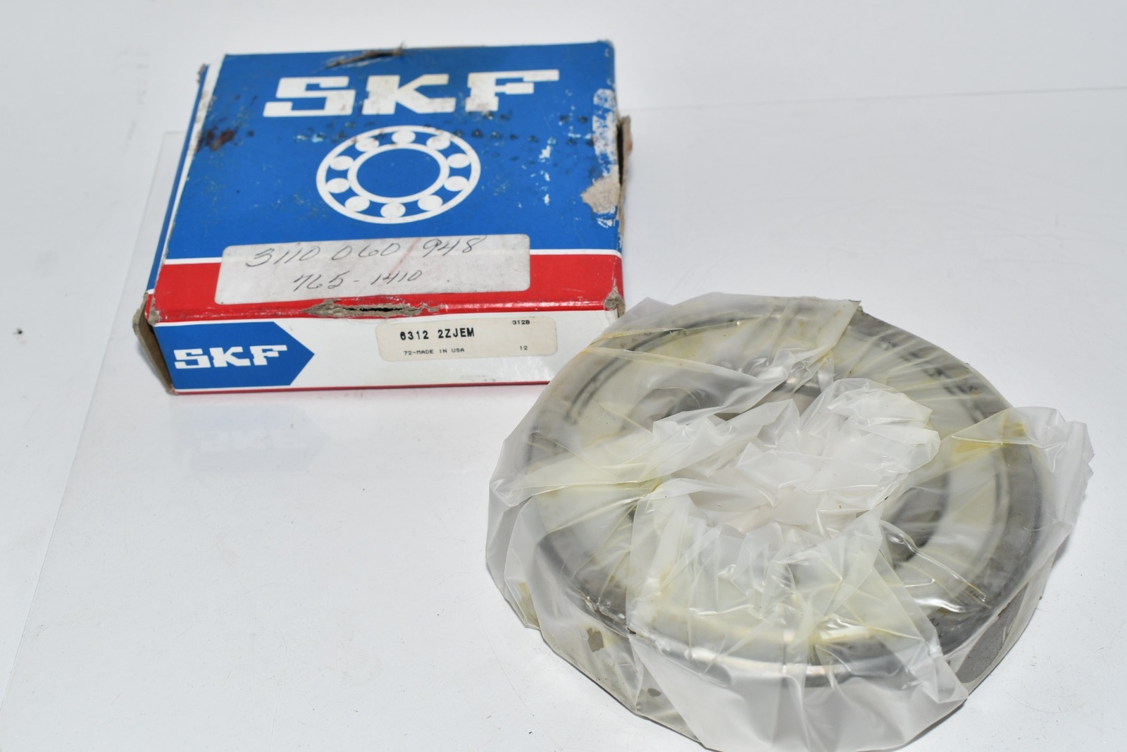 NEW SKF 6312 2ZJEM Radial/Deep Groove Ball Bearing Round Bore, 60 mm ID, 130 mm