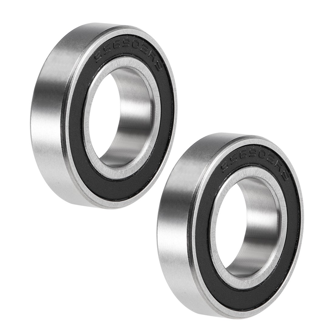 2pcs S6902-2RS Deep Groove Ball Bearings Double Sealed 440C Stainless Steel