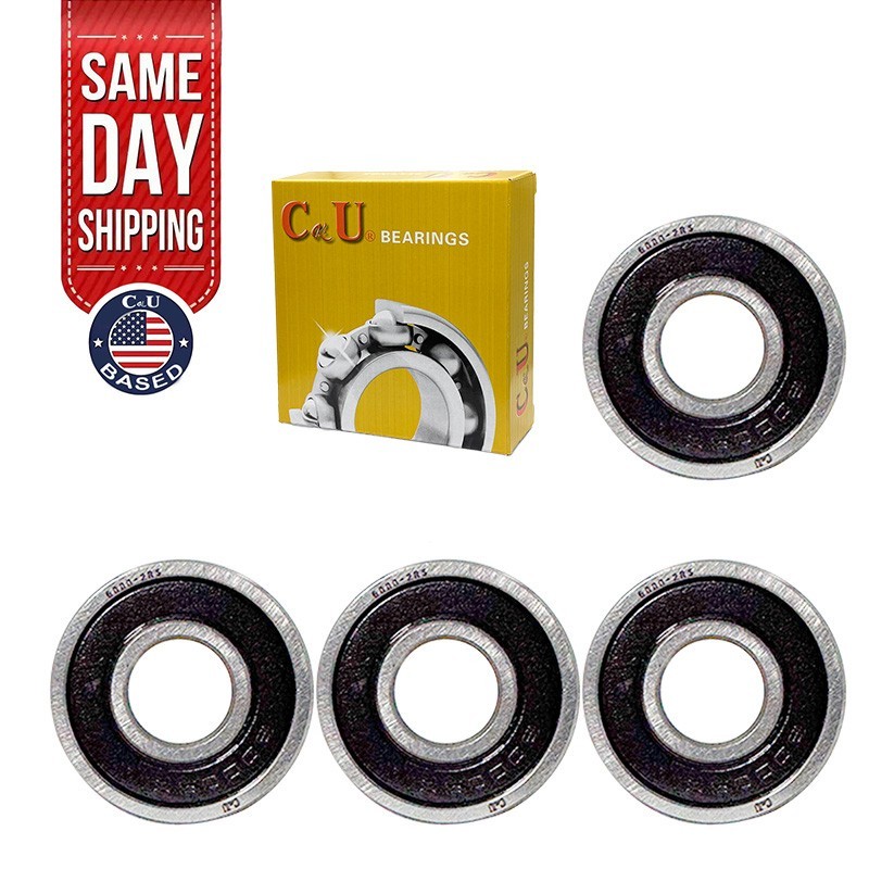 4 Pack CKU 6000-2RS 10x26x8mm Double Rubber Sealed Deep Groove Ball Bearings