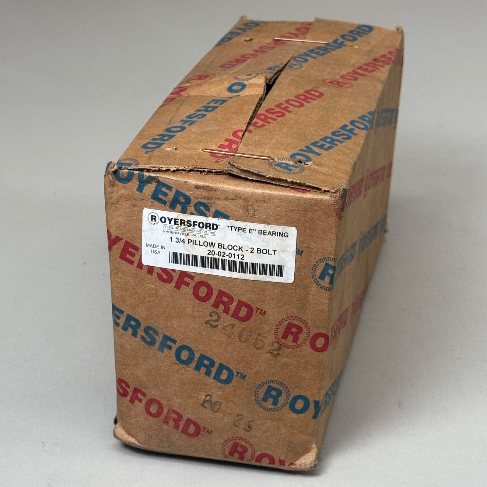 ROYERSFORD TYPE E 2-Bolt Pillow Block Bearing 1-3/4″ Dual Locking 20-02-0112