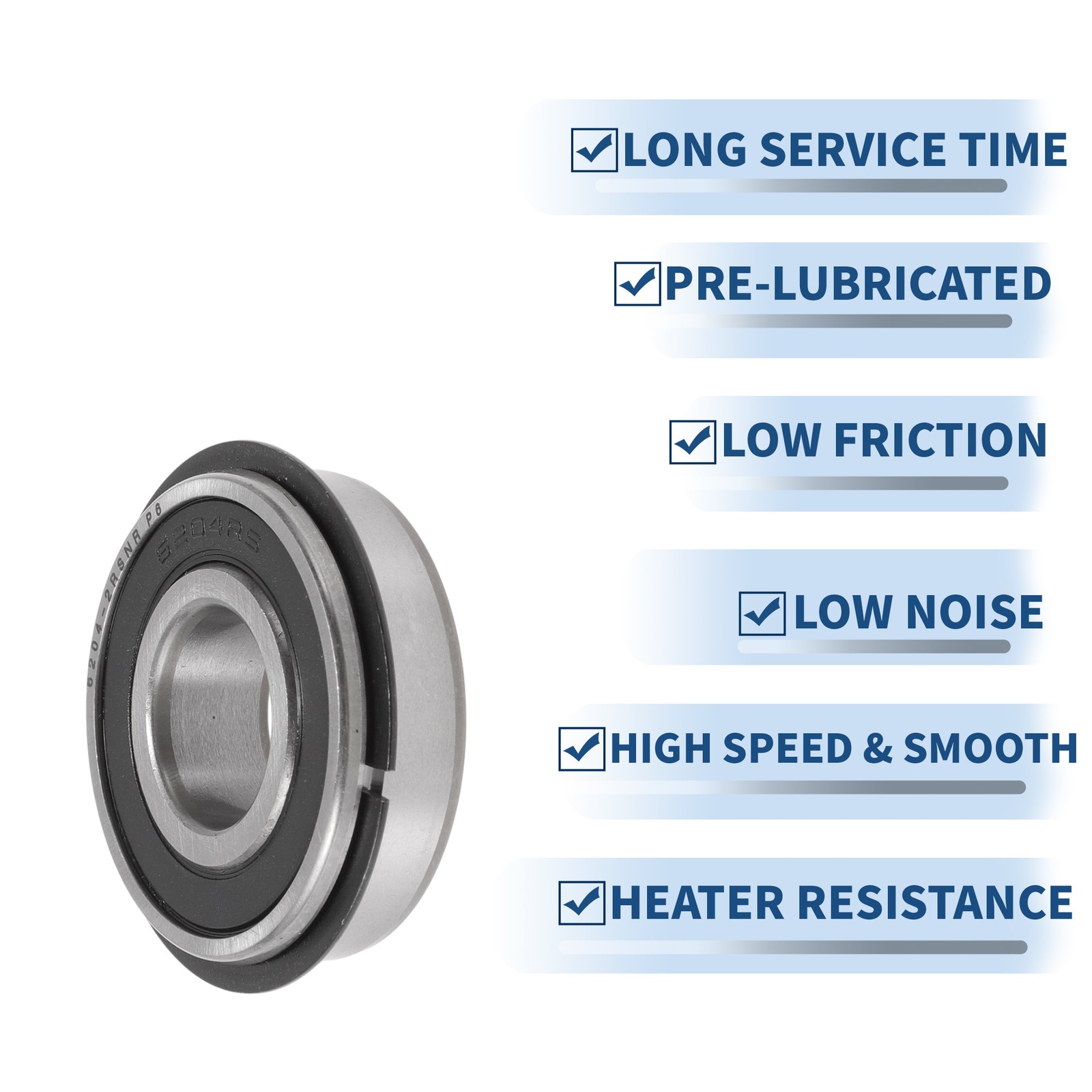 6204NR2RS Deep Groove Ball Bearings 20x47x14mm Scooter Skateboard Wheel