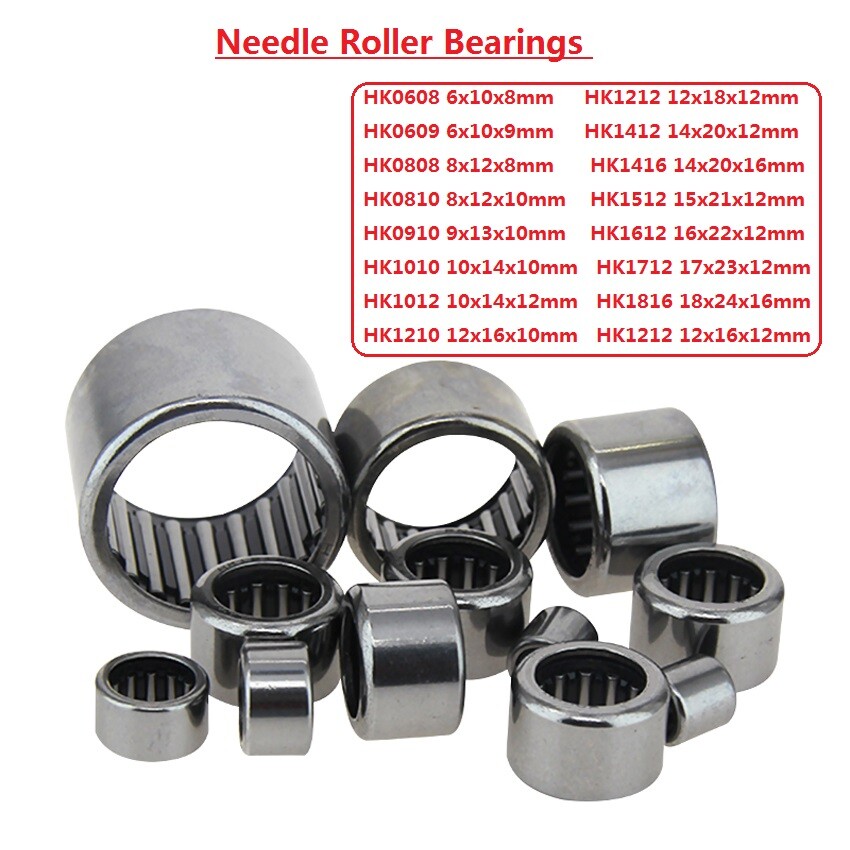 Needle Roller Bearings HK0608 to HK1816 Drawn Cup BearingsID: 6-18mm OD: 8-24mm