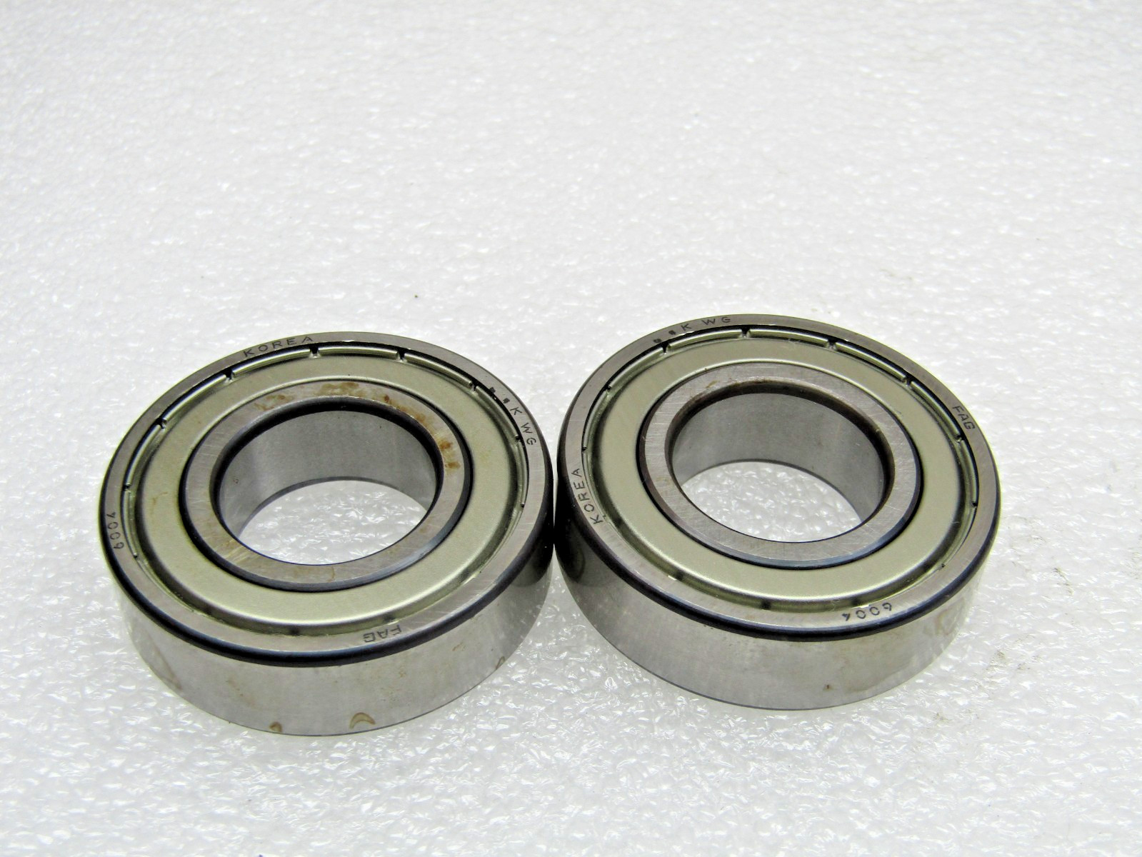 (Lot of 2) FAG 6004-ZZ 20 mm X 42 mm X 12 mm Metal Shielded Bearing