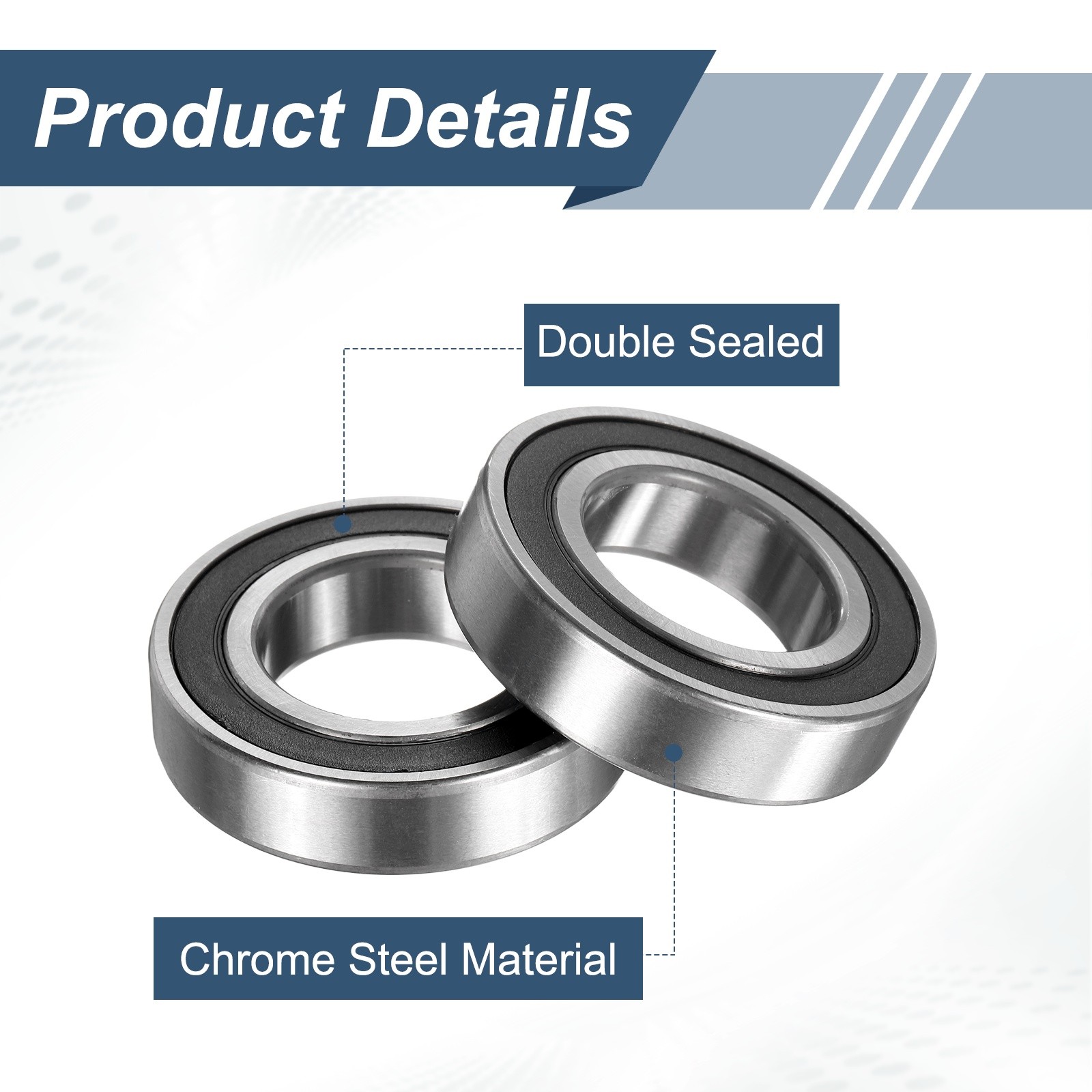 40 x 68 x 15mm 6008 2RS Deep Groove Ball Bearings ABEC5