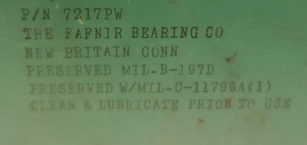 Fafnir 7217PW Angular Contact Ball Bearing 85X150X28mm 7217-PW