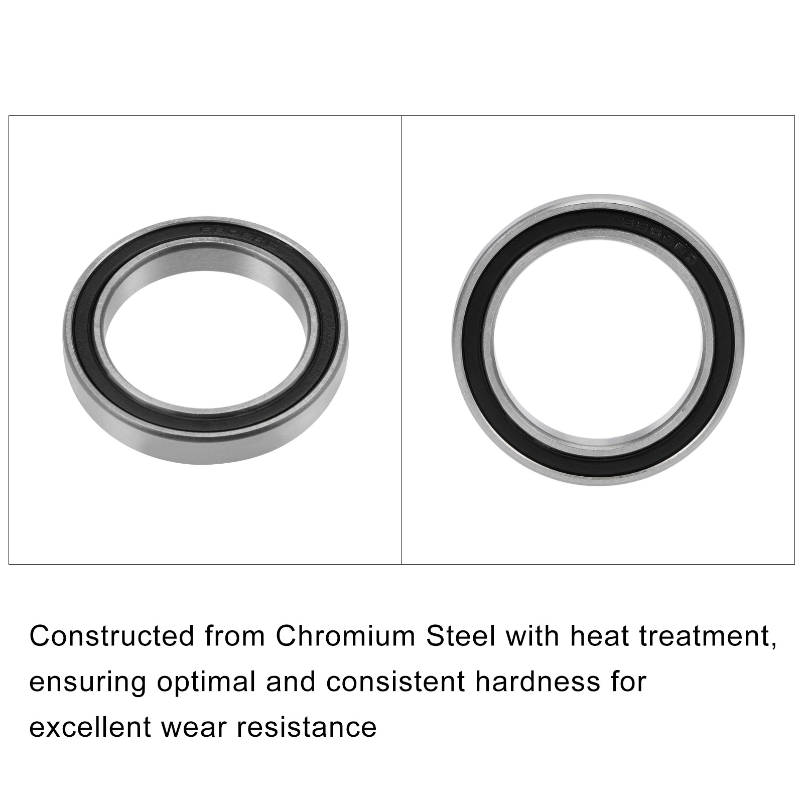 Deep Groove Ball Bearings (6806-2RS, 30mmx42mmx7mm) 2Pcs, Chromium Steel