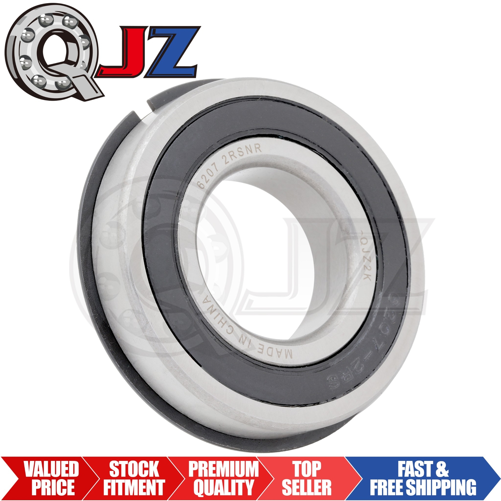 [Qty.1] 6207-2RS-NR Radial/Deep Groove Bearing w/Snap-Ring [35mm x 72mm x 17mm]