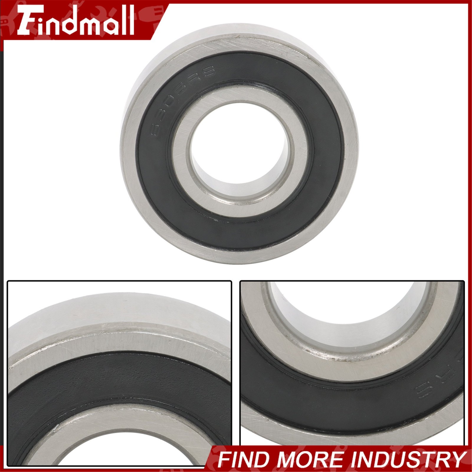 Findmall 6305-2RS C3 Ball Bearing 25x62x17mm 10 Pcs Premium Rubber Sealed