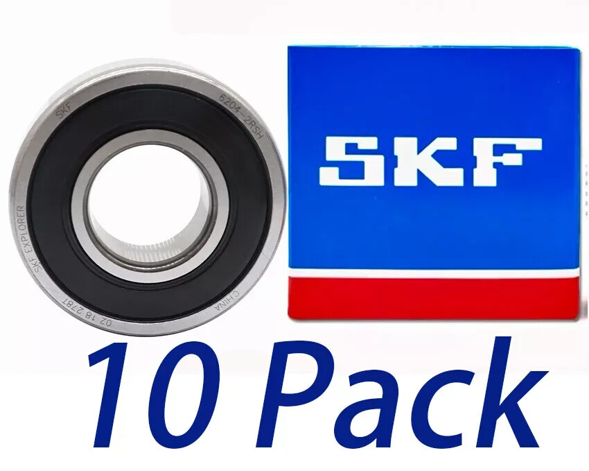 OEM GENUINE 10PACK SKF 6204-2RSH 20X47X14MM Double Rubber Seal Ball Bearings