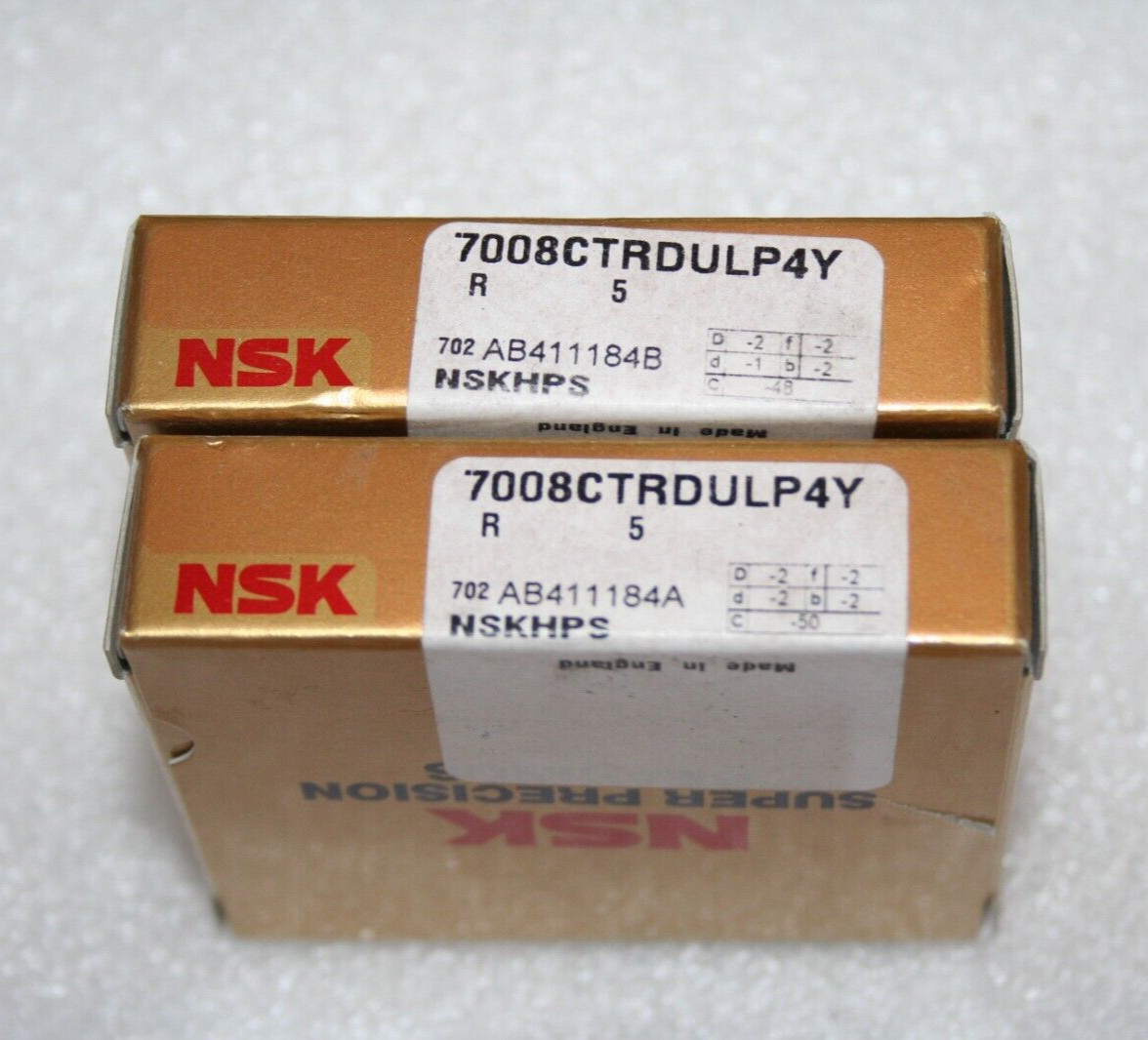 (Matched Set of 2) GENUINE NSK 7008 CTRDULP4Y Super Precision Bearings * NEW *
