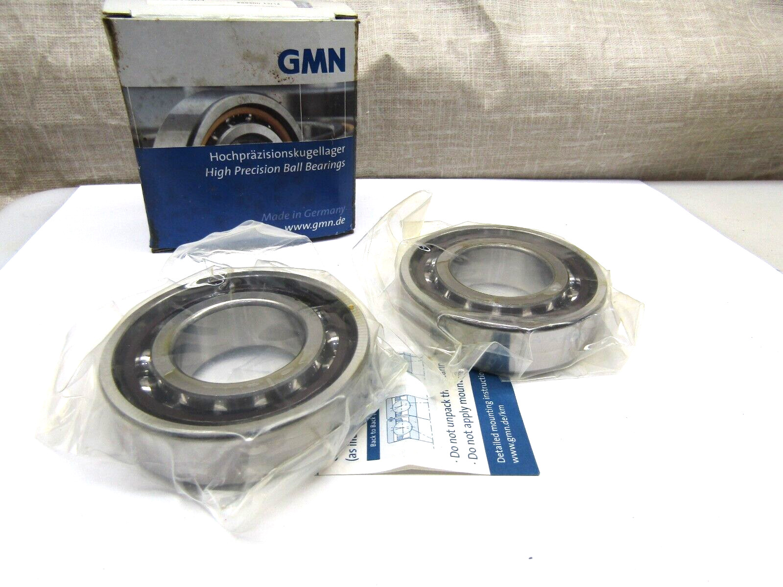 GMN S 6206 C TA ABEC7 DUL/130N Precision Matched Set of 2 Bearings
