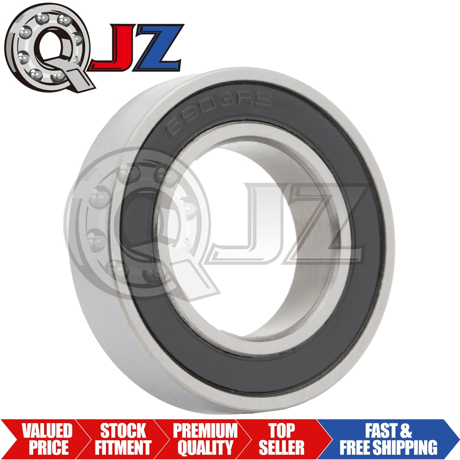 [1-Pk] 6903-2RS Radial/Deep Groove Ball Bearing 17mm x 30mm x 7mm Rubber Seals