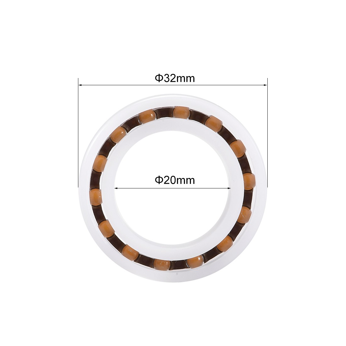 6804 Plastic Bearings 20x32x7mm Glass Ball Nylon Cage 2pcs