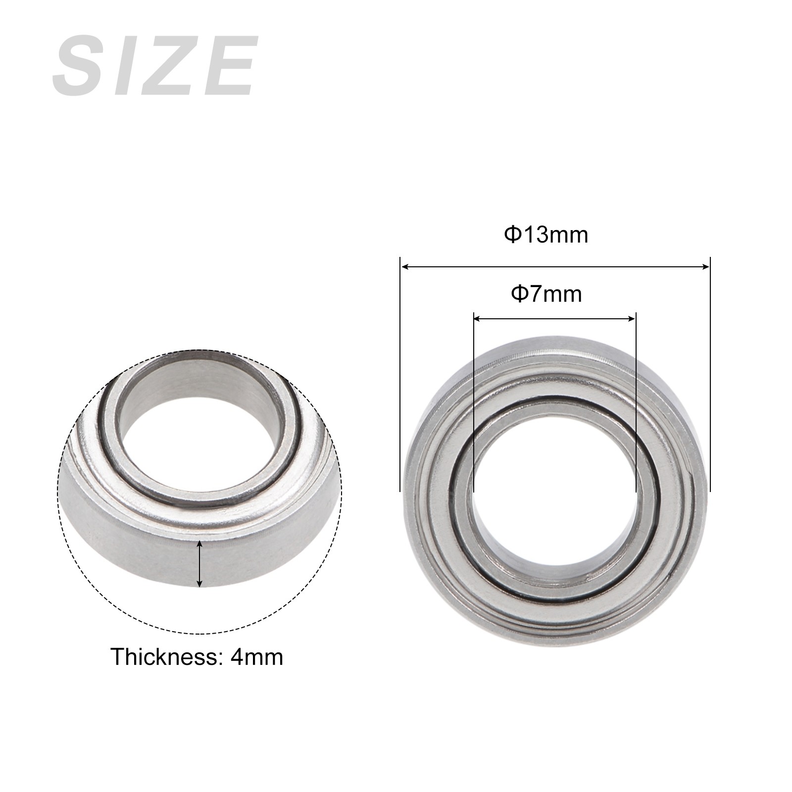 Ball Bearings (SMR137ZZ, 7mmx13mmx4mm) 5Pcs, for Industrial Micro Motor