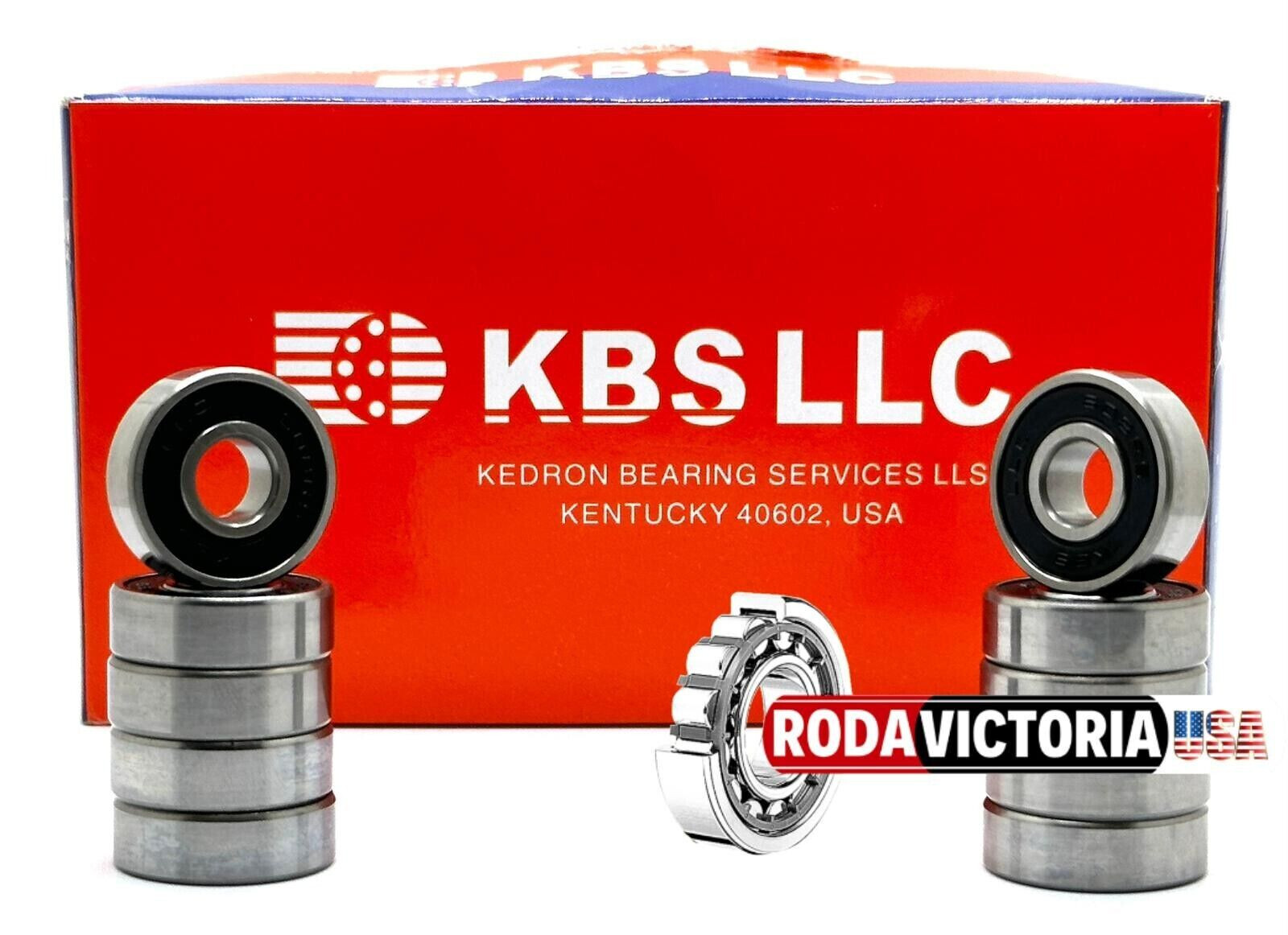 KBS QTY. 10 PCS 608-2RS DEEP GROOVE BALL BEARING, RUBBER SEALED 8x22x7mm