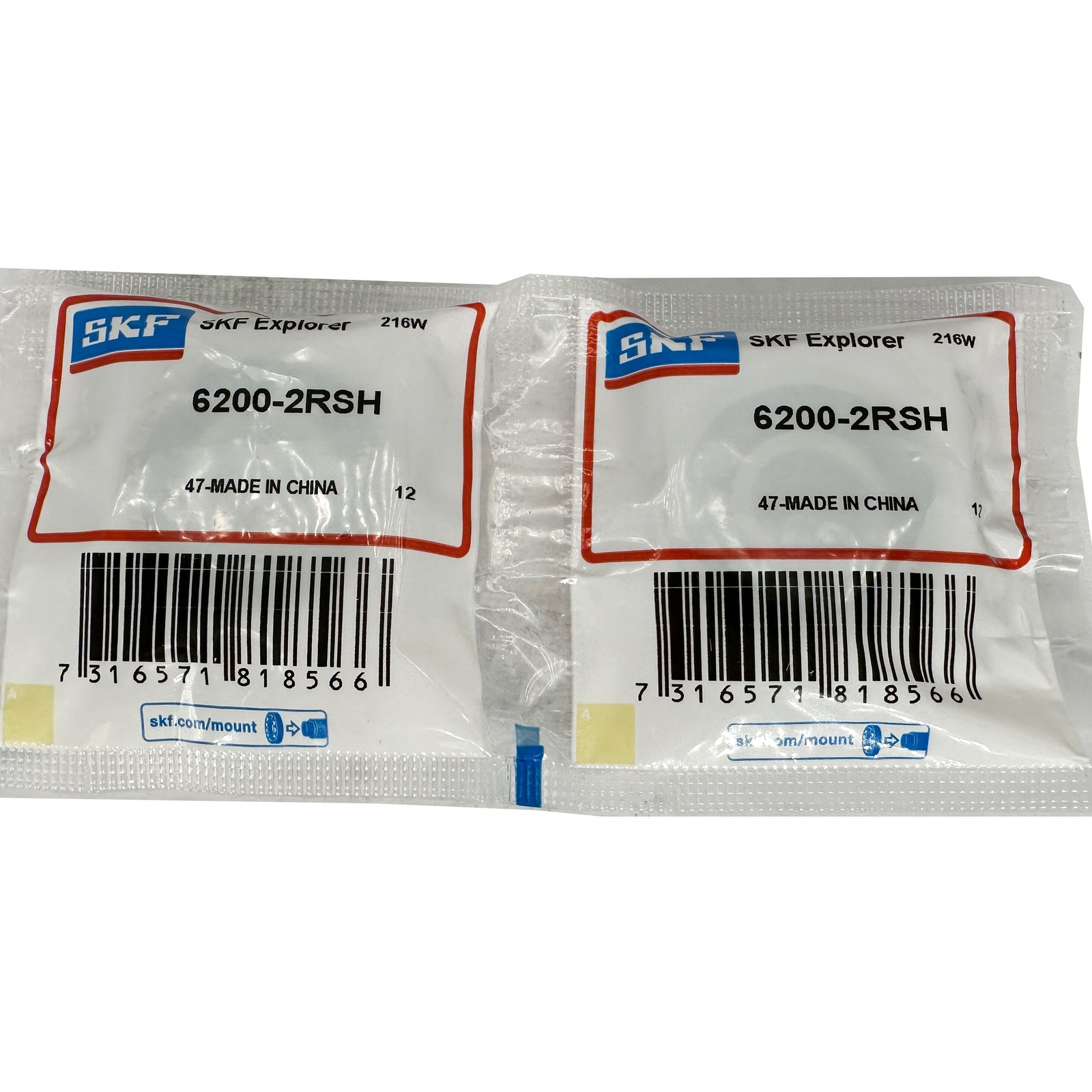 2PACK SKF 6200-2RSH 10X30X9MM Double Rubber Seal Ball Bearings 6200-2RS 6200RS